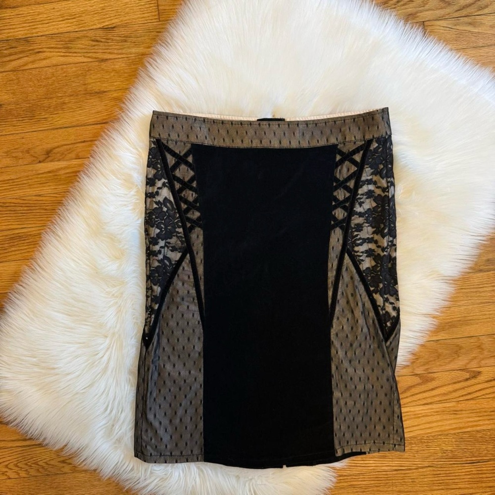 Vintage Tripp nyc black velvet midi skirt